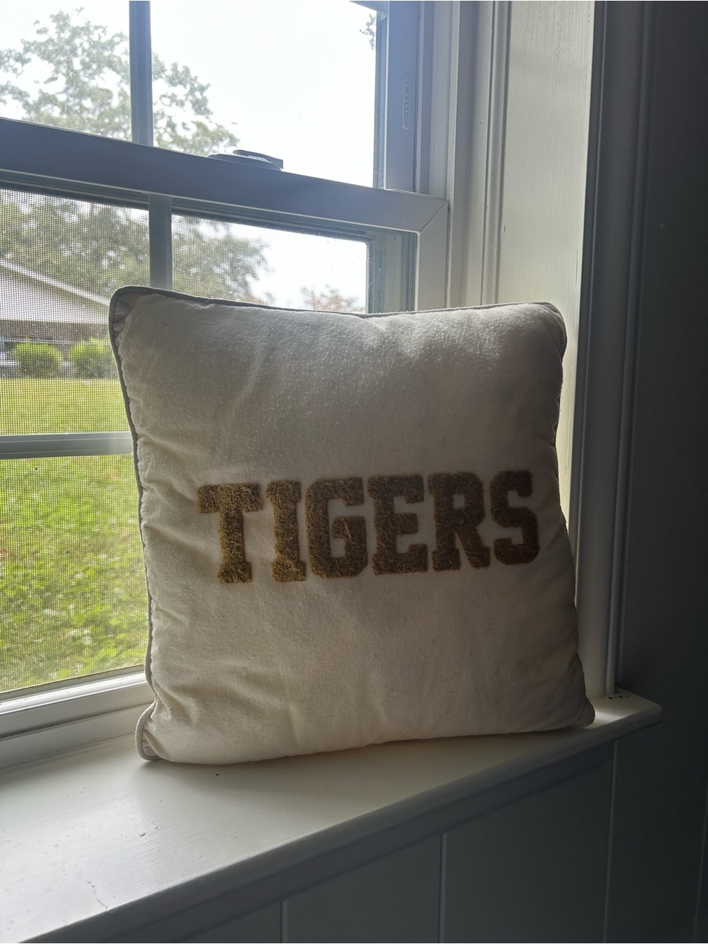 TIGERS Cream Decorative Throw Pillow